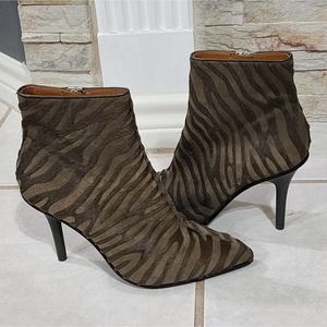 Rag & Bone Waylon Boot - Hair calf Moto Ankle Boot Taupe‎ Zebra size 38.5 US 8.5